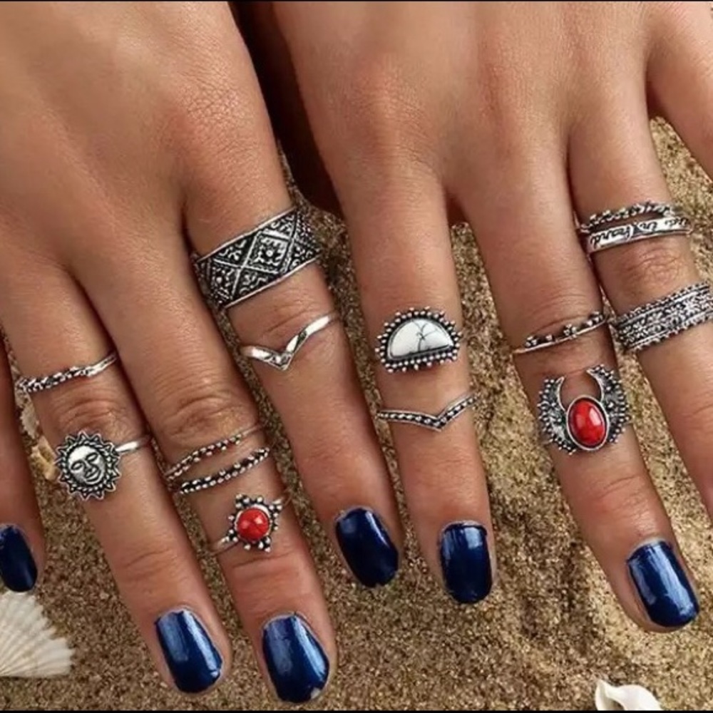 14 PCS BOHO RING SET - Picture 5 of 6